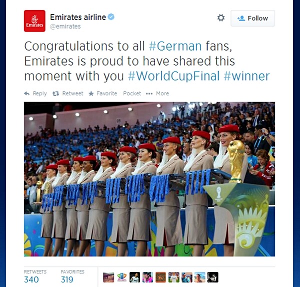 Emirates Flight Attendants Sponsor At World Cup Cabin Crew