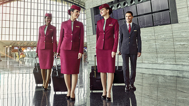 Qatar Cabin Crew uniforms