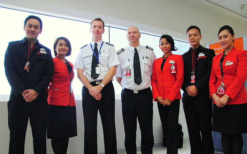 The crew on our first Perth Lombok flight