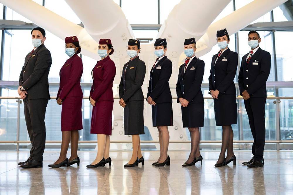 cabin crew staff from Qatar Airways