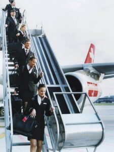 Swiss International flight attendants in uniform (1)