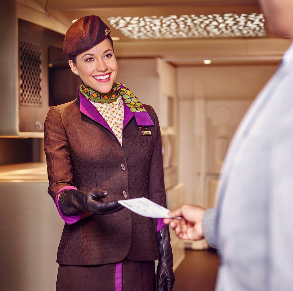 etihad airways woman flight attendant