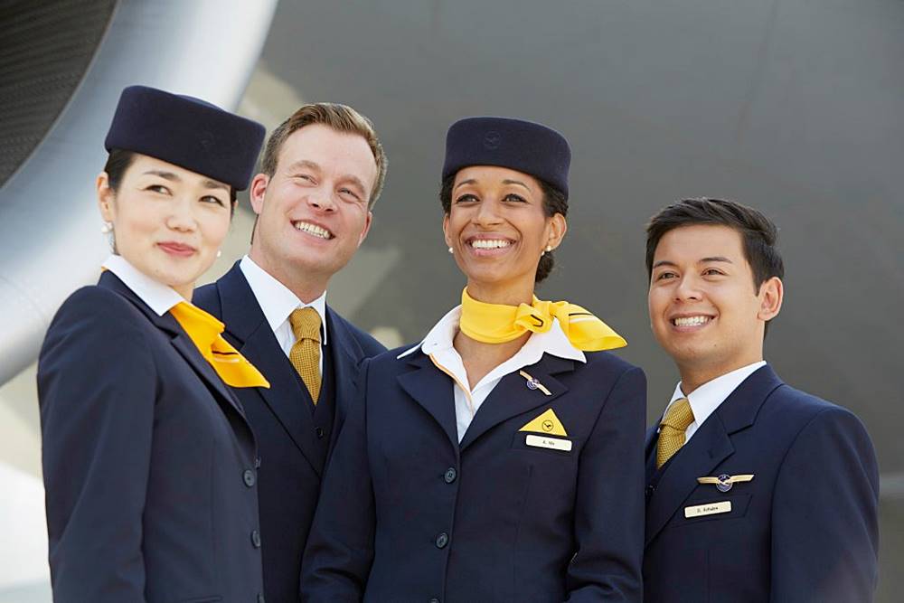 lufthansa cabin crew smiling