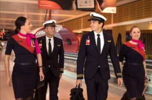 qantas pilot and flight attendant uniforms