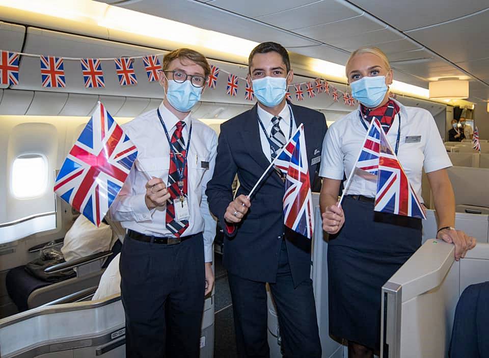 british airways attendants in masks