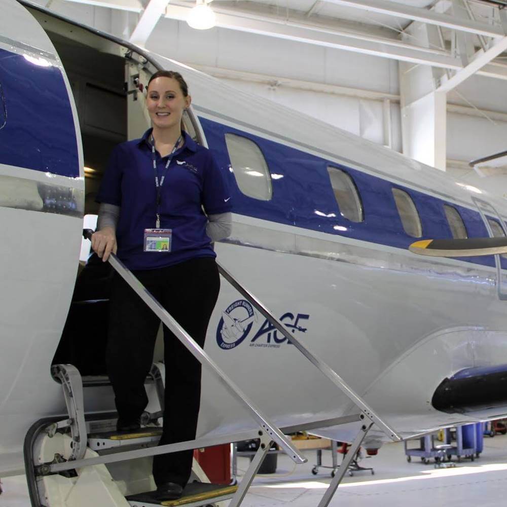 freight runners express female flight attendant crew