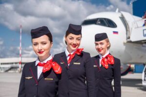 ural airlines female cabin crew uniforms