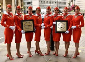 aeroflot female flight attendant team