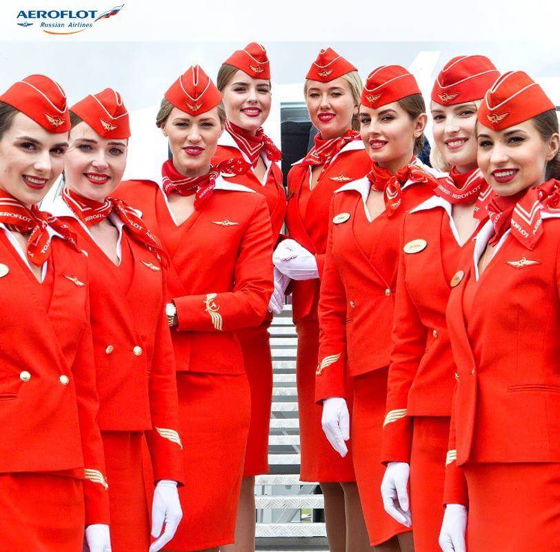aeroflot female flight attendants crew