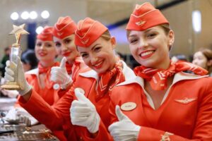 aeroflot flight air hostesses