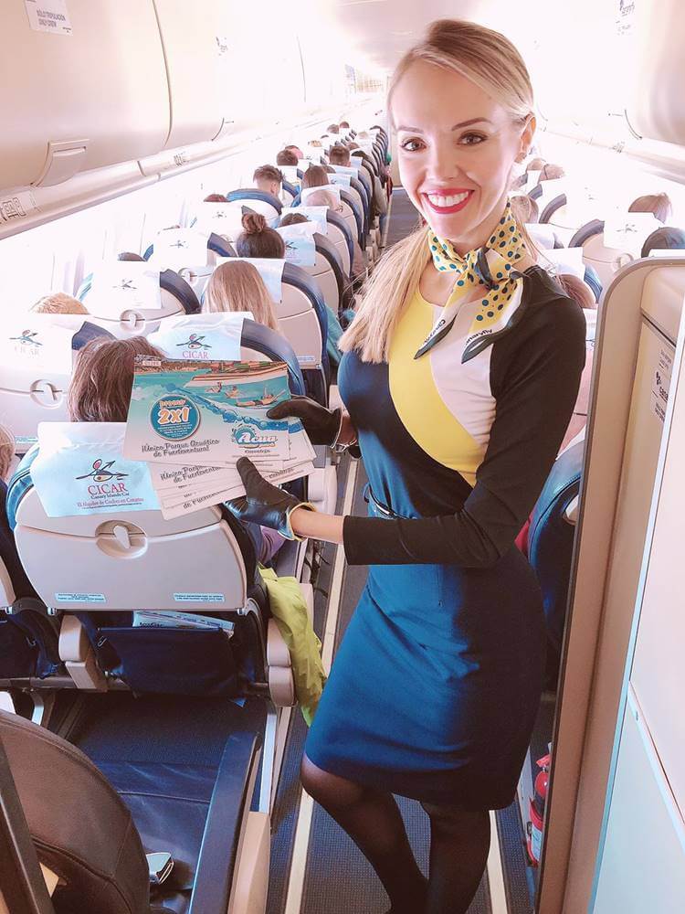 canaryfly female cabin crew uniform