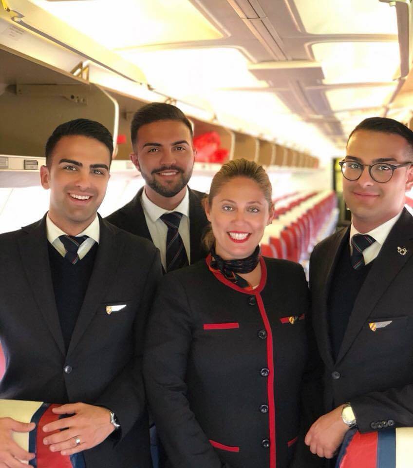 albastar flight attendant male and female