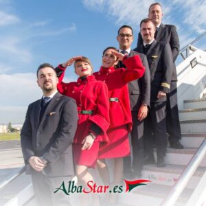 albastar male crew female flight attendants