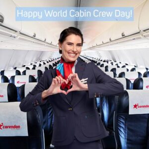 corendon airlines flight attendant smiling