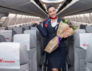 corendon airlines flight attendant woman