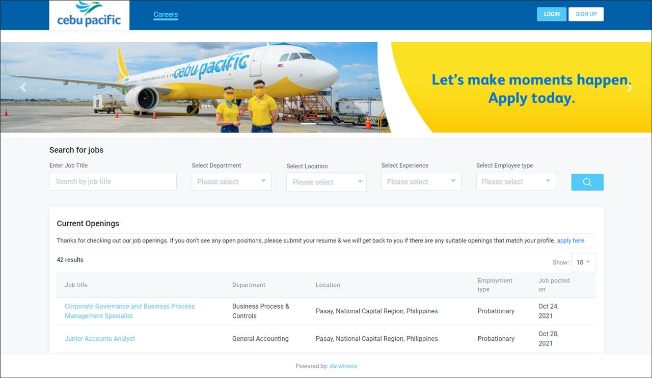 cebu pacific cabin crew careers website