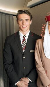 emirates male flight attendant smile