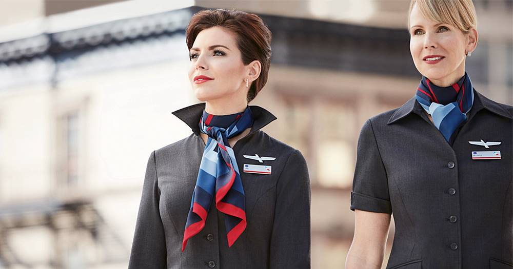 american airlines female flight attendants uniform