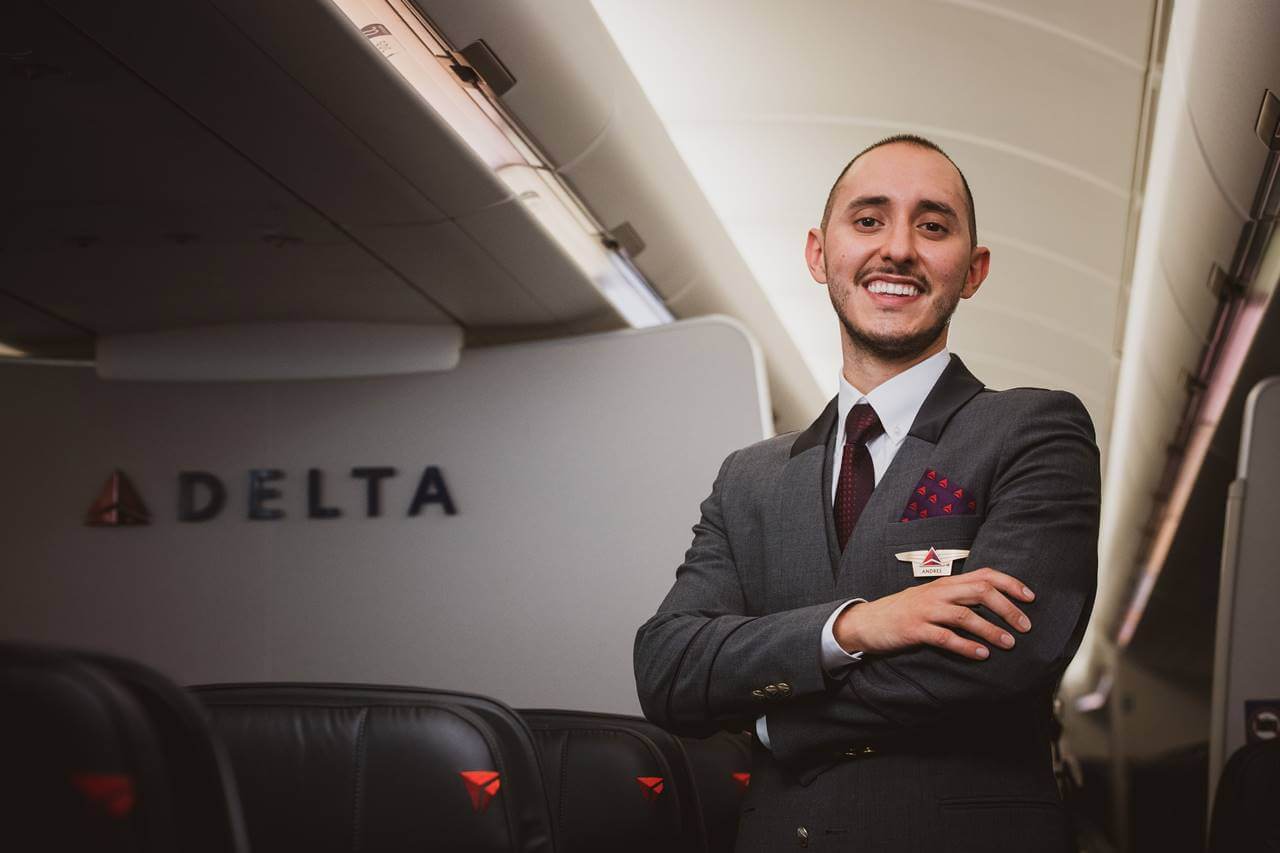 delta airlines male flight attendant