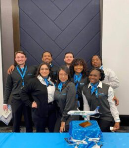 frontier airlines cabin crew male and female graduates