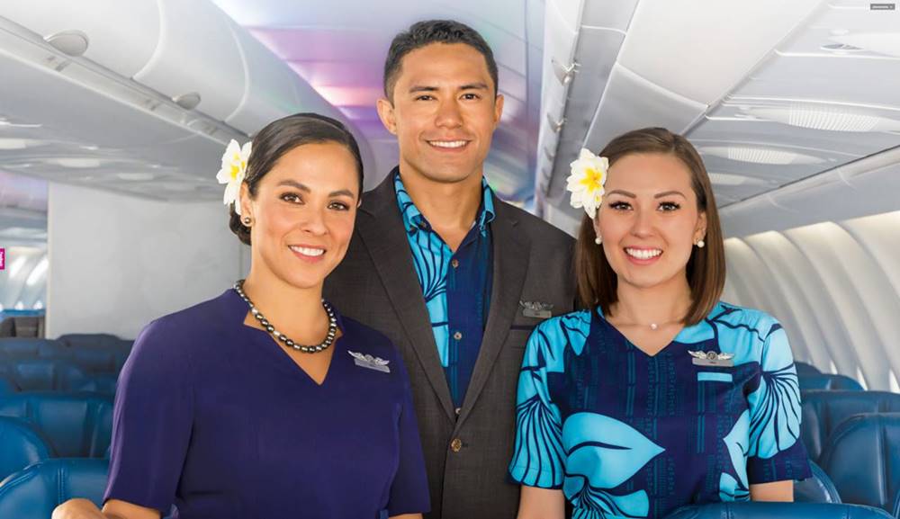 hawaiian airlines male and female flight attendants