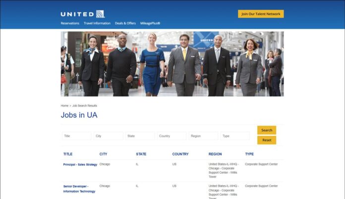 United Airlines Careers Page For Flight Attendant Jobs 696x402 