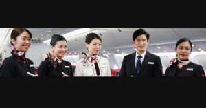 JAL flight attendants cabin