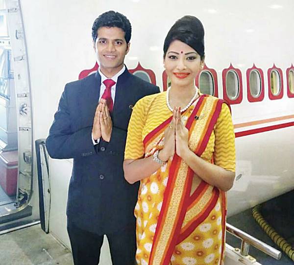 air india flight attendants in uniform