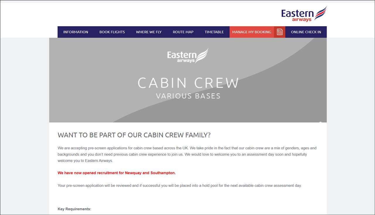 eastern airways careers page