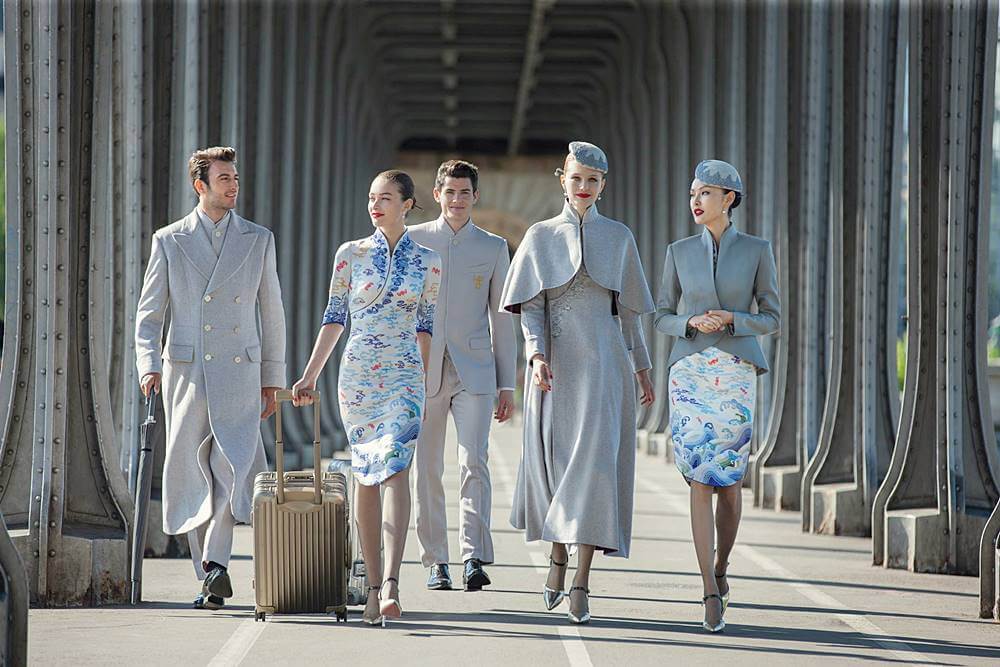 hainan airlines flight attendant new uniforms