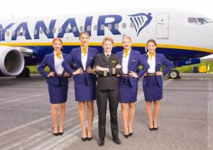 ryan air female crew with female pilot