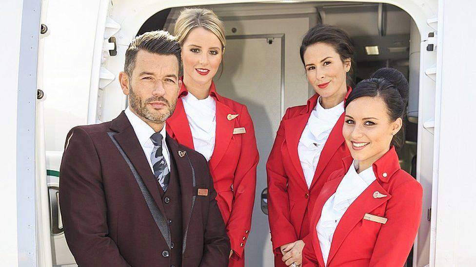 virgin atlantic flight attendants in uniform