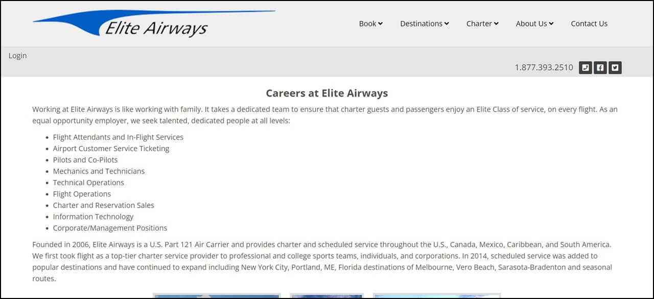 Elite Airways Careers Page