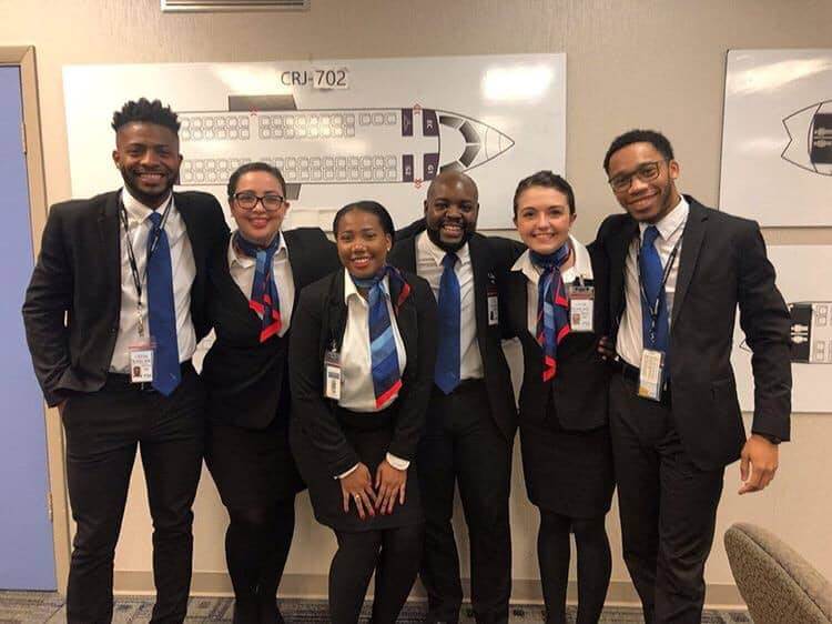 PSA Airlines flight attendants in uniform