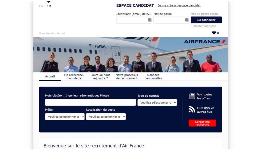 air france travel agent page