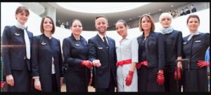 air france male and female crew uniforms