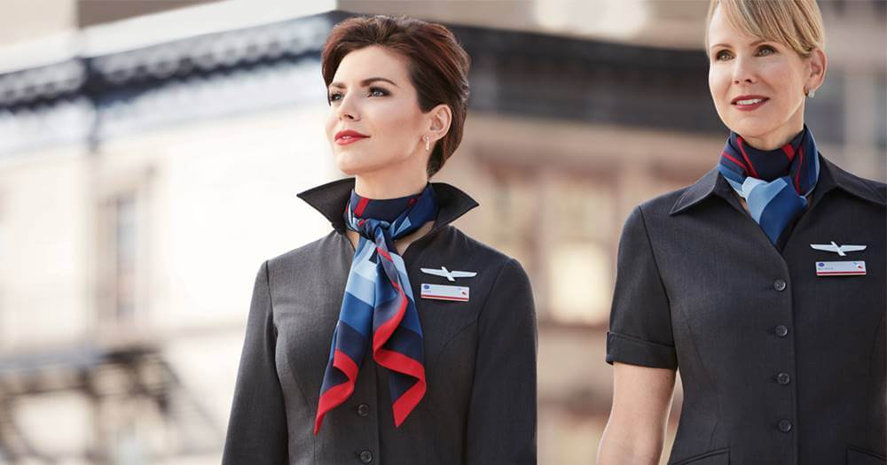 american airlines female flight attendants uniform