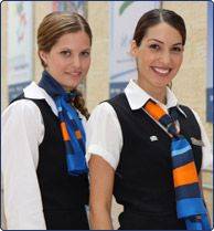 arkia airlines female flight attendants smiling
