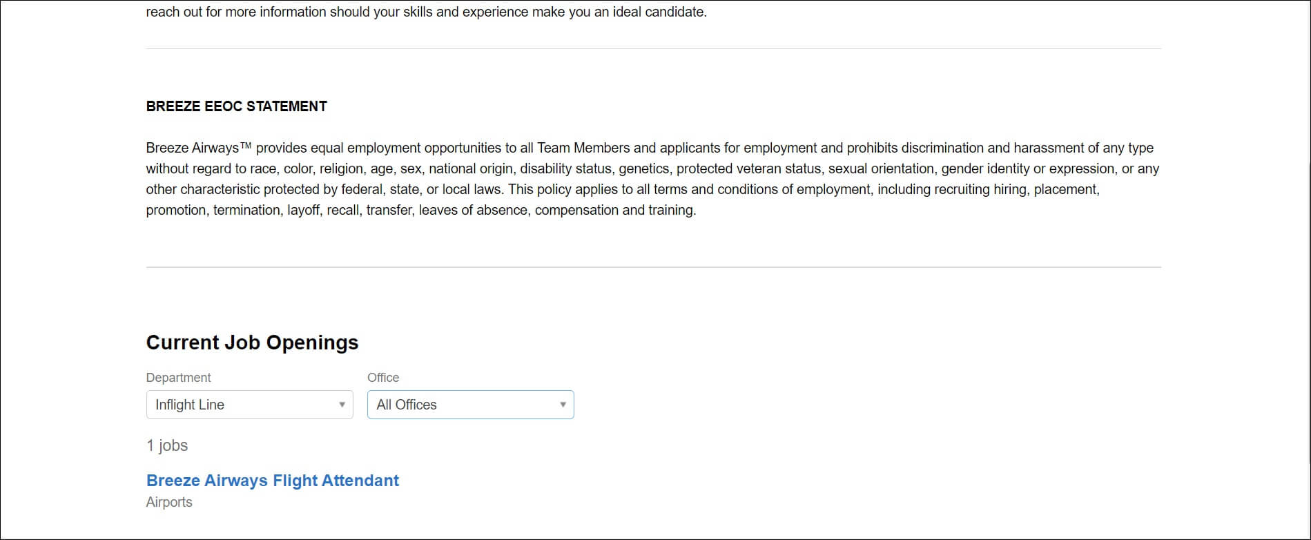 breeze airways careers page