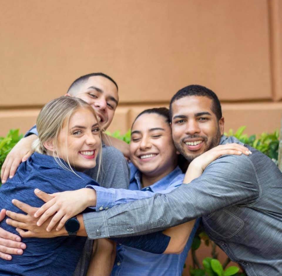 breeze airways flight attendants hug