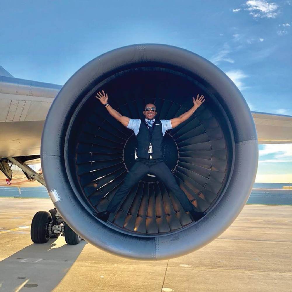 eastern airlines male crew inside engine