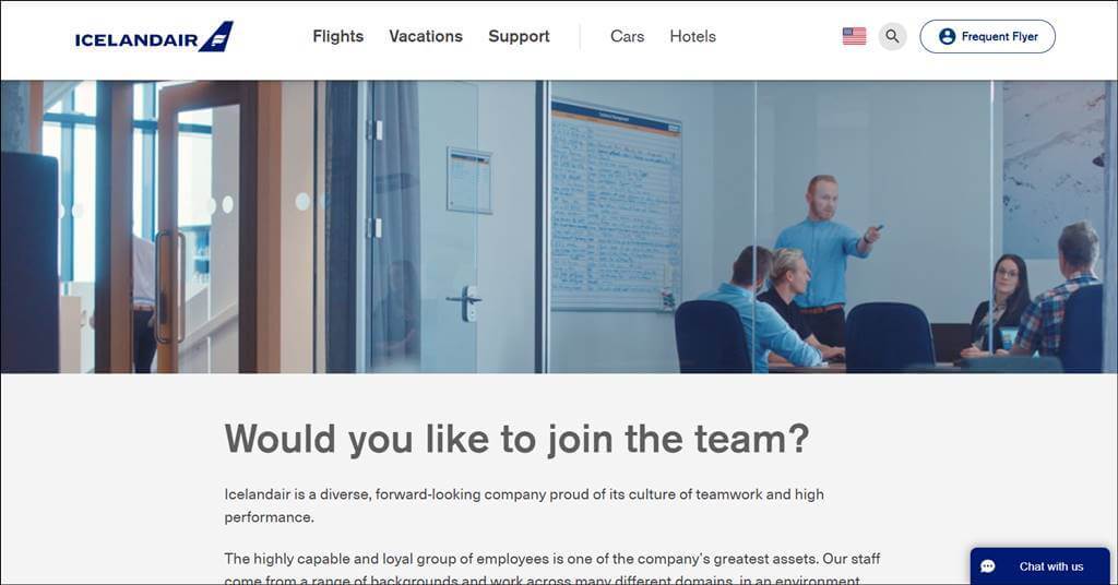 icelandair careers page