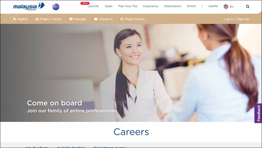 malaysia airlines careers page