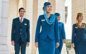 male and female uniforms of oman air