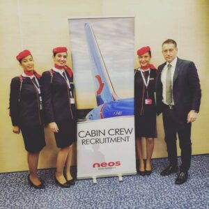 neos air flight attendant uniforms team