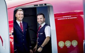norwegian air male flight attendants smiling