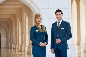 oman air flight attendants crew