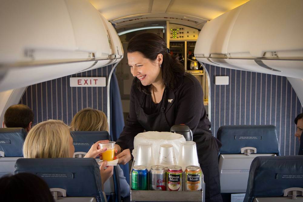 skywest flight attendant female working