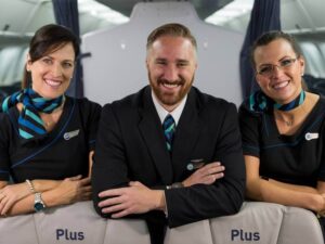westjet flight attendants smiling