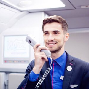 wizz air male flight attendant crew
